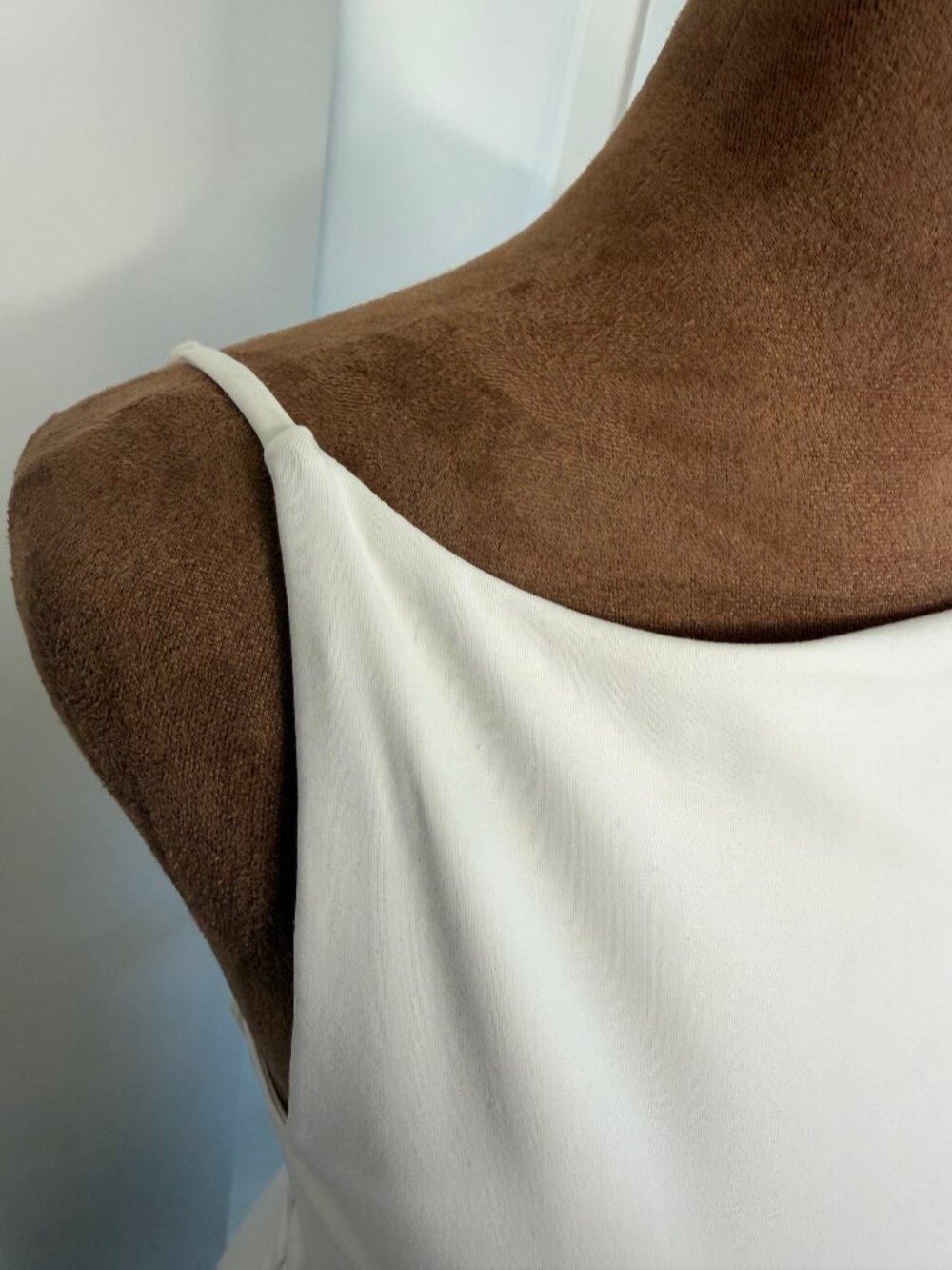 Old Navy Double Layer Cami Bodysuit White Sea Salt XL Stretch Fitted Tank - Picture 5 of 13